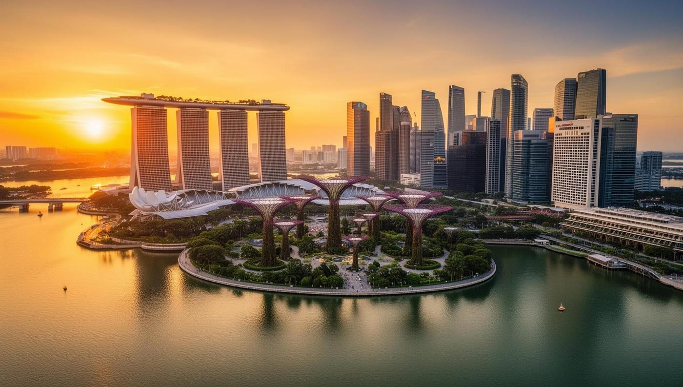 Singapore skyline at Marina Bay